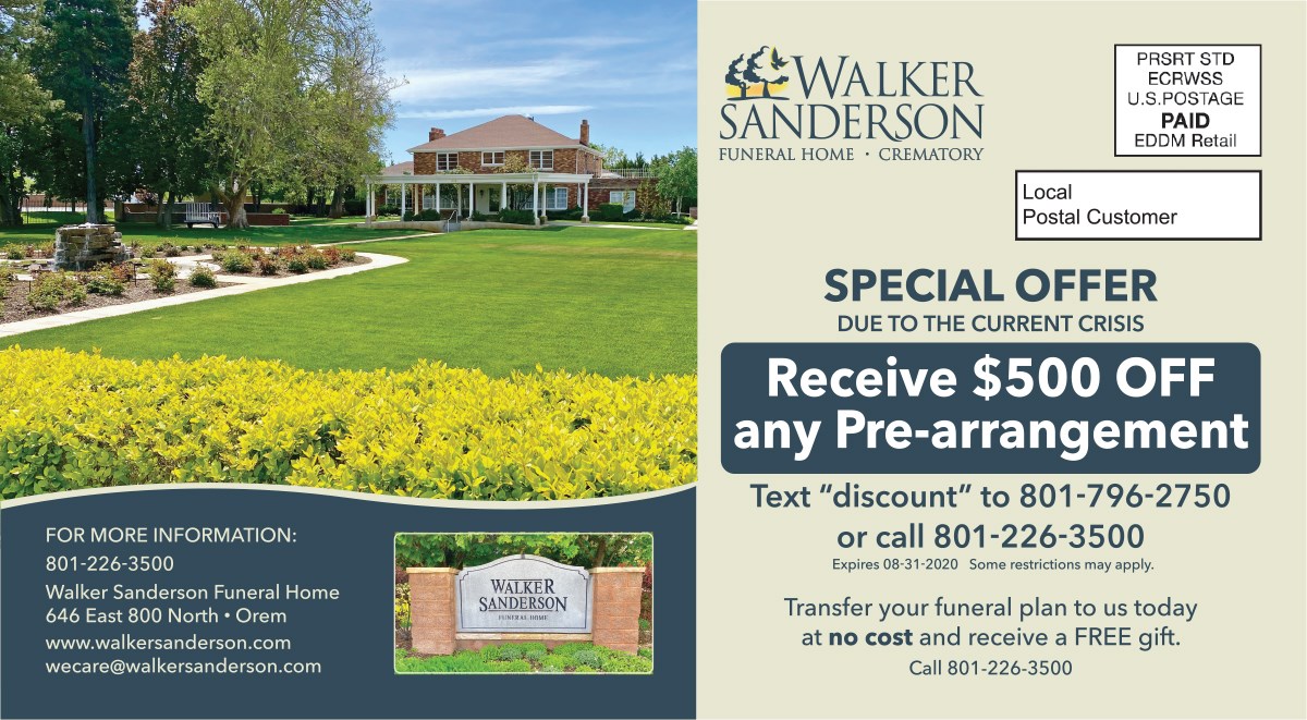 Walker Sanderson Funeral Home & Crematory Postcard Design - Front