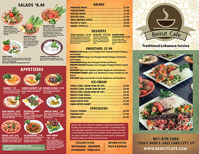 Beirut Cafe Take Home Menu