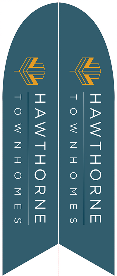 Hawthorne Townhomes - 14 ft. Angled Large Double-Sided Flag