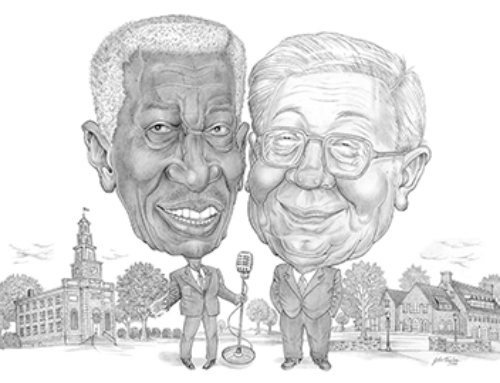 Caricature Portrait Illustration in Pencil – Joe Williams and Milt Fillius